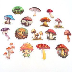 Mushroom Stickers16 Trippy Lot Groovy Wonderland Luggage Laptop Water Bottle